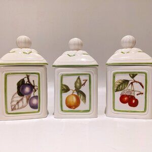 🍐 Vintage Villeroy & Boch Cascara Charm Lidded Jars – Set of 3